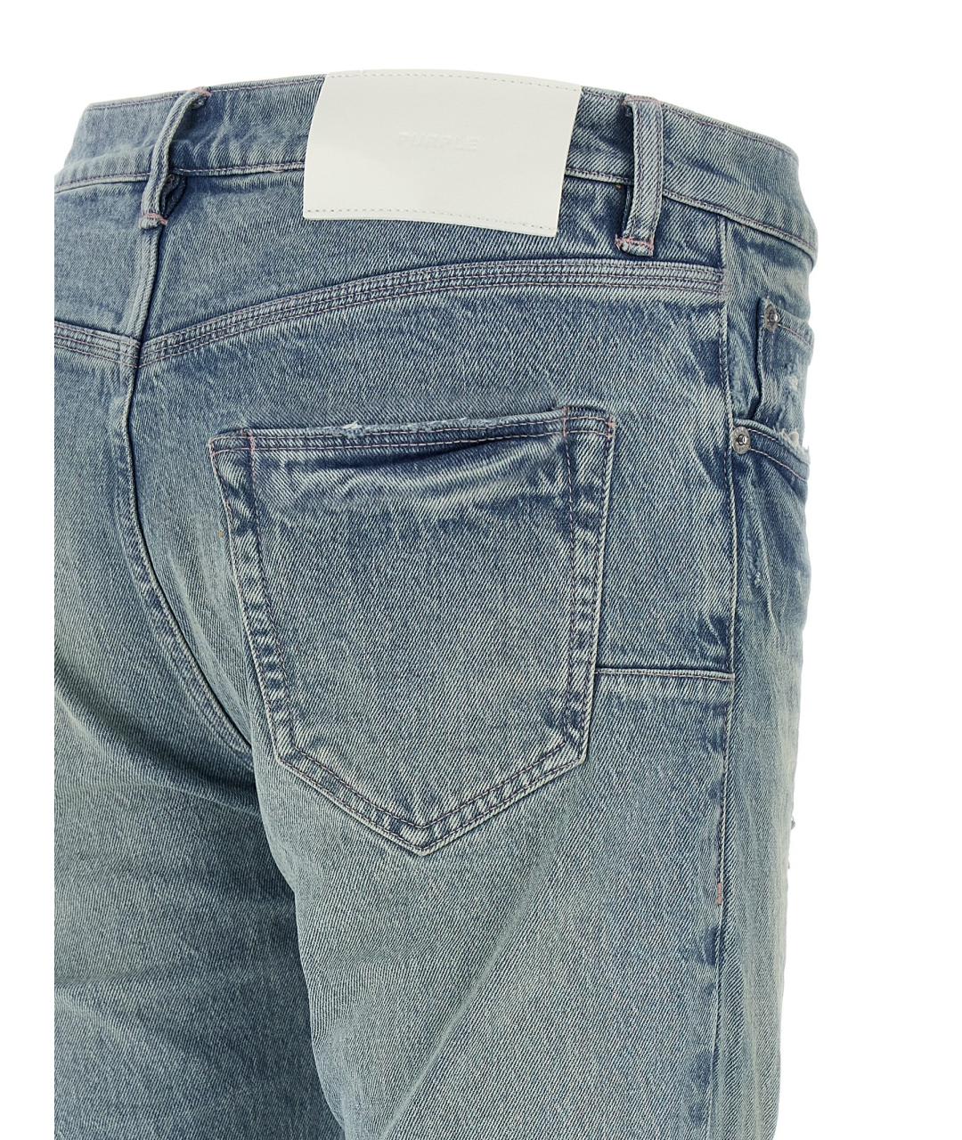 PURPLE Голубые хлопковые джинсы скинни, фото 4