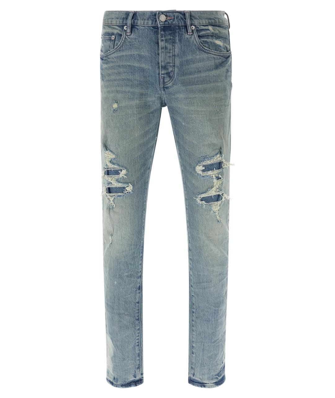 PURPLE Голубые хлопковые джинсы скинни, фото 1