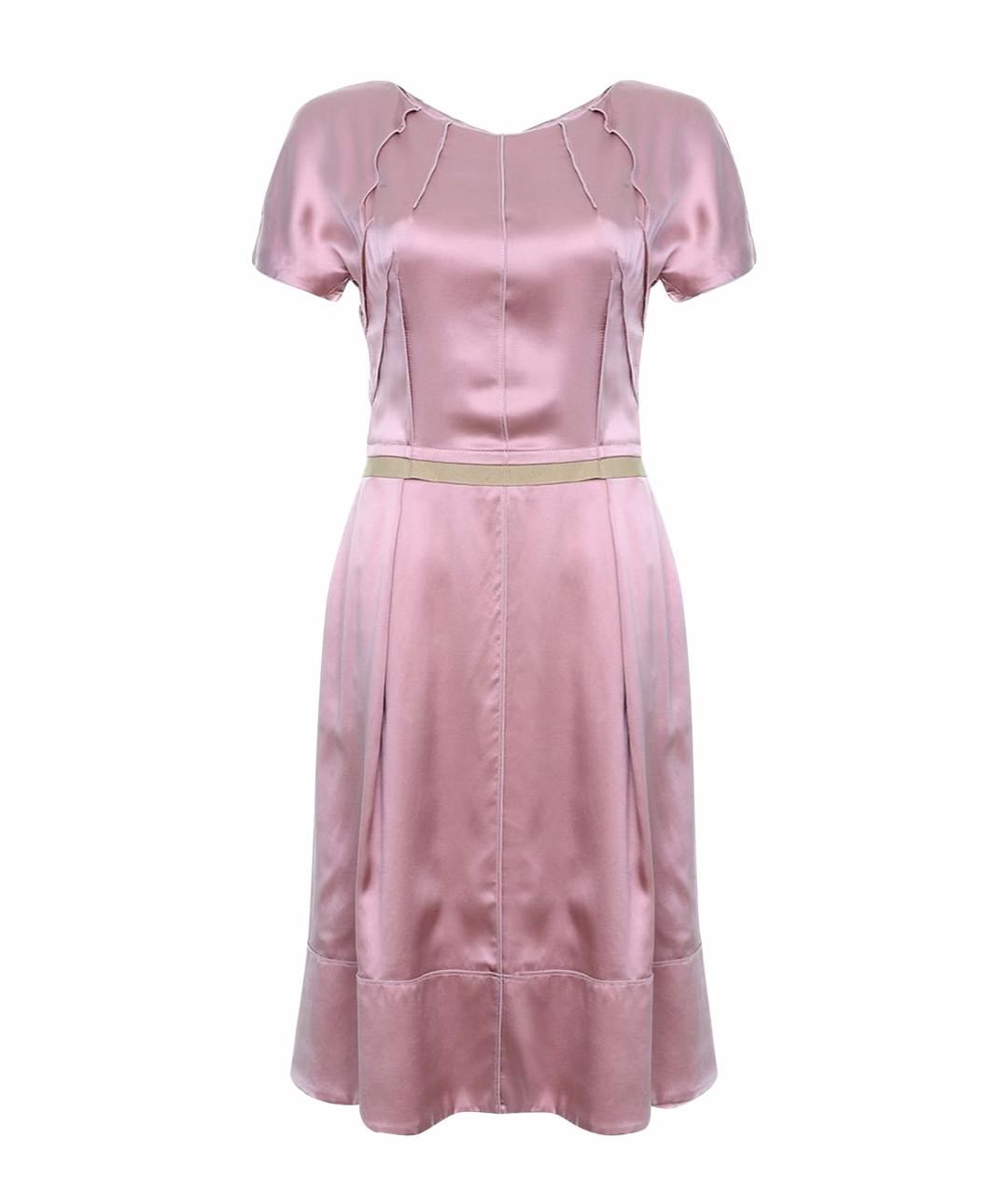DOLCE&GABBANA Розовое шелковое коктейльное платье, фото 1