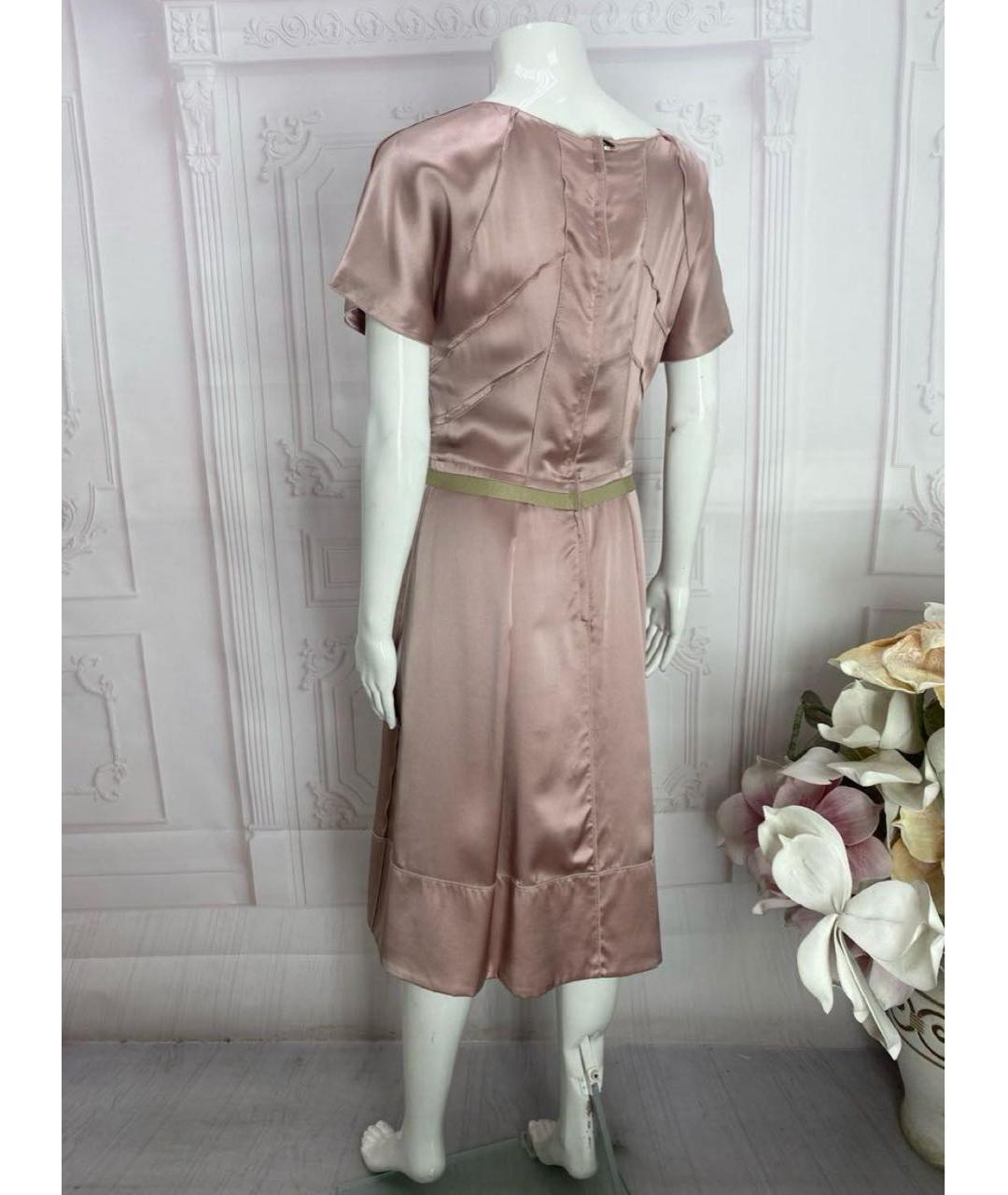 DOLCE&GABBANA Розовое шелковое коктейльное платье, фото 2