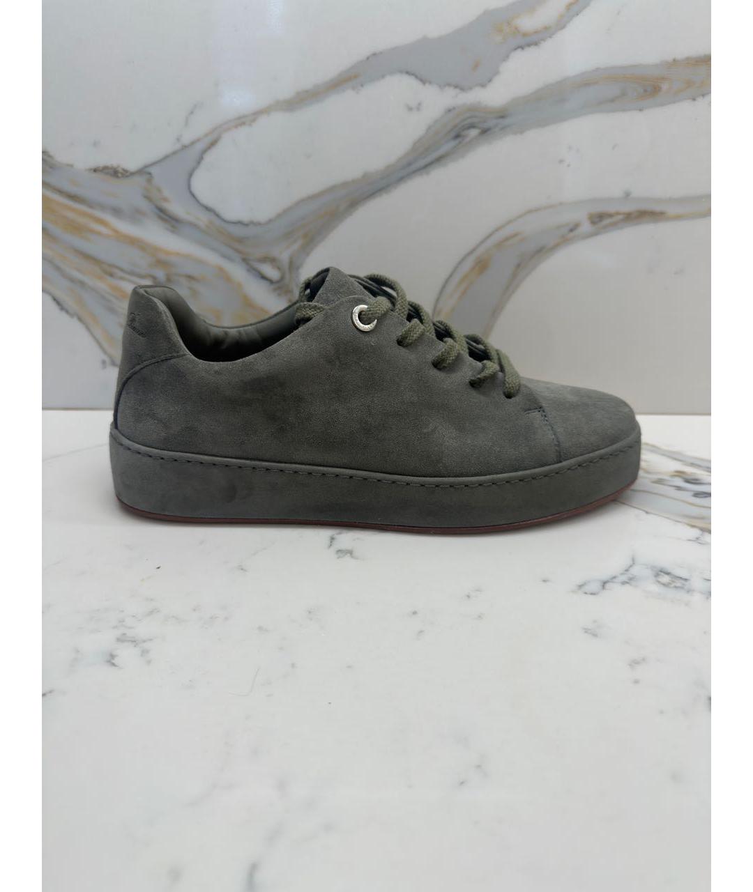 LORO PIANA Серые замшевые кеды, фото 9