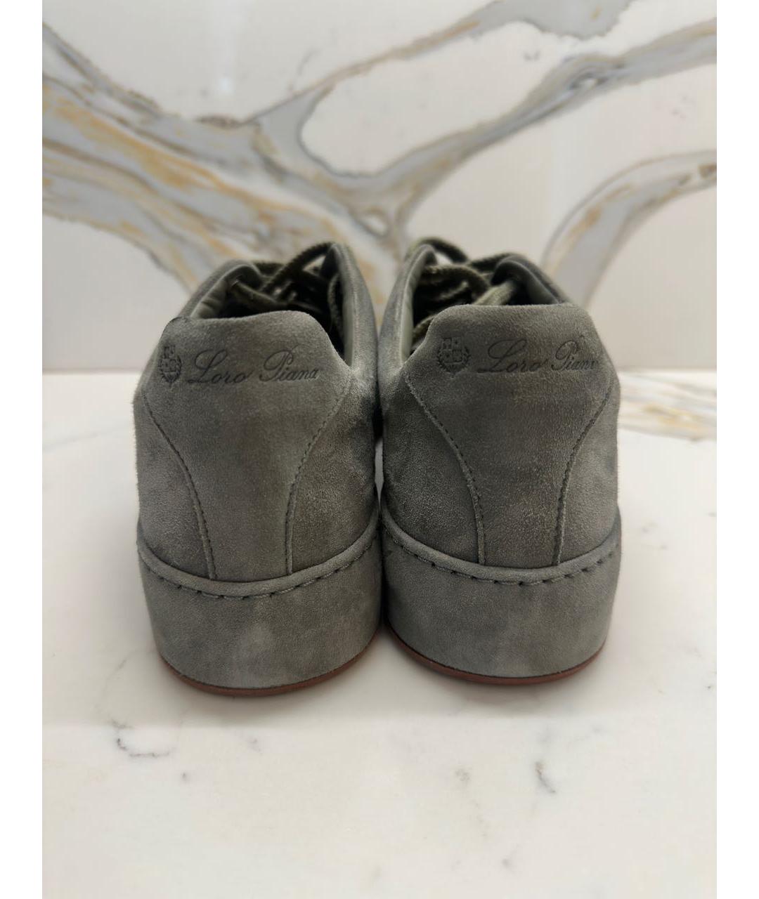 LORO PIANA Серые замшевые кеды, фото 4