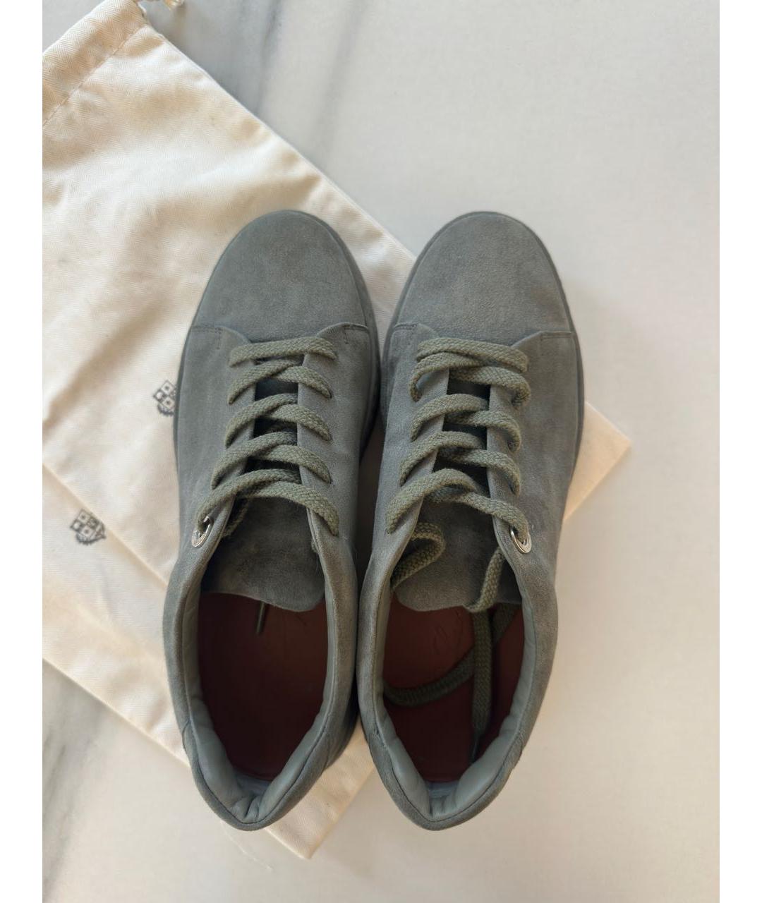 LORO PIANA Серые замшевые кеды, фото 3