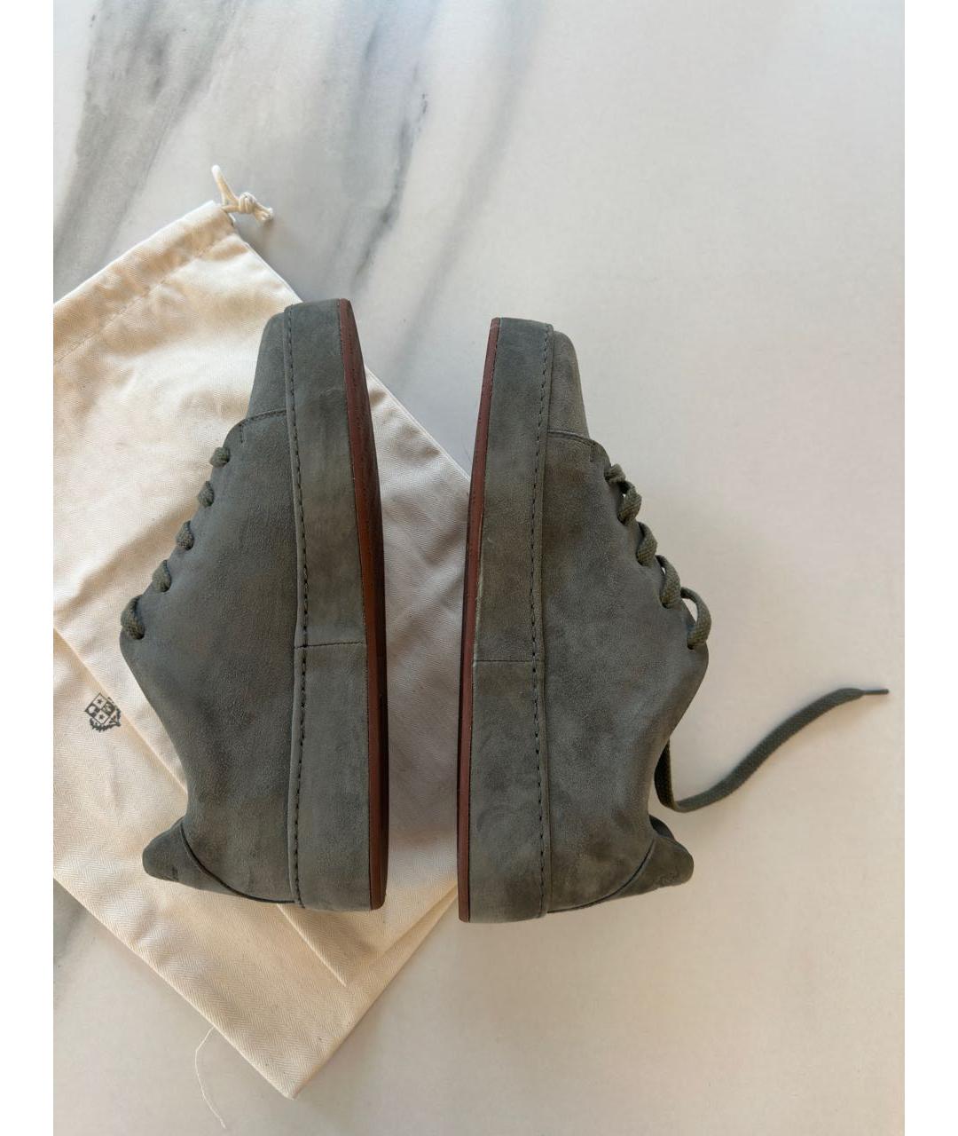 LORO PIANA Серые замшевые кеды, фото 8