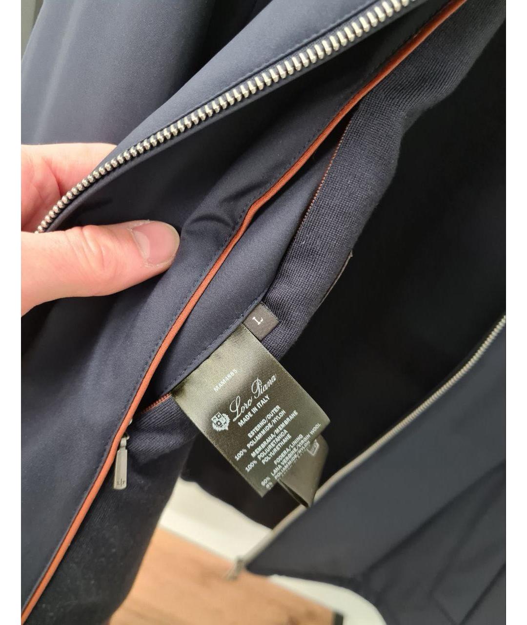 LORO PIANA Темно-синяя полиамидовая куртка, фото 6