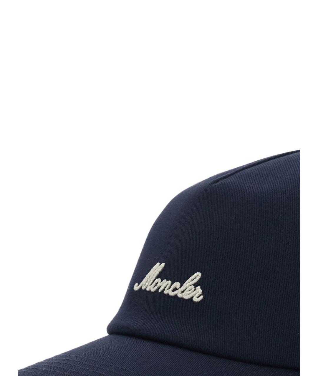 MONCLER Темно-синяя хлопковая кепка/бейсболка, фото 2