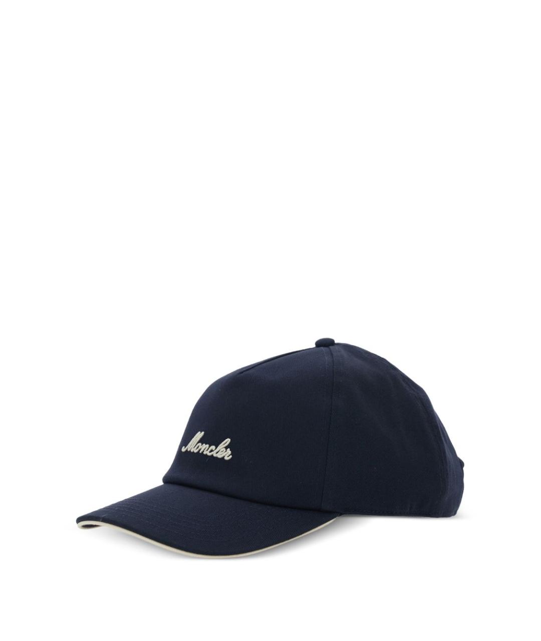 MONCLER Темно-синяя хлопковая кепка/бейсболка, фото 1