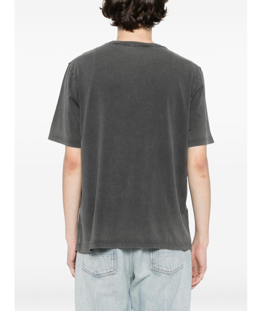 MAISON KITSUNE Серая хлопковая футболка, фото 4