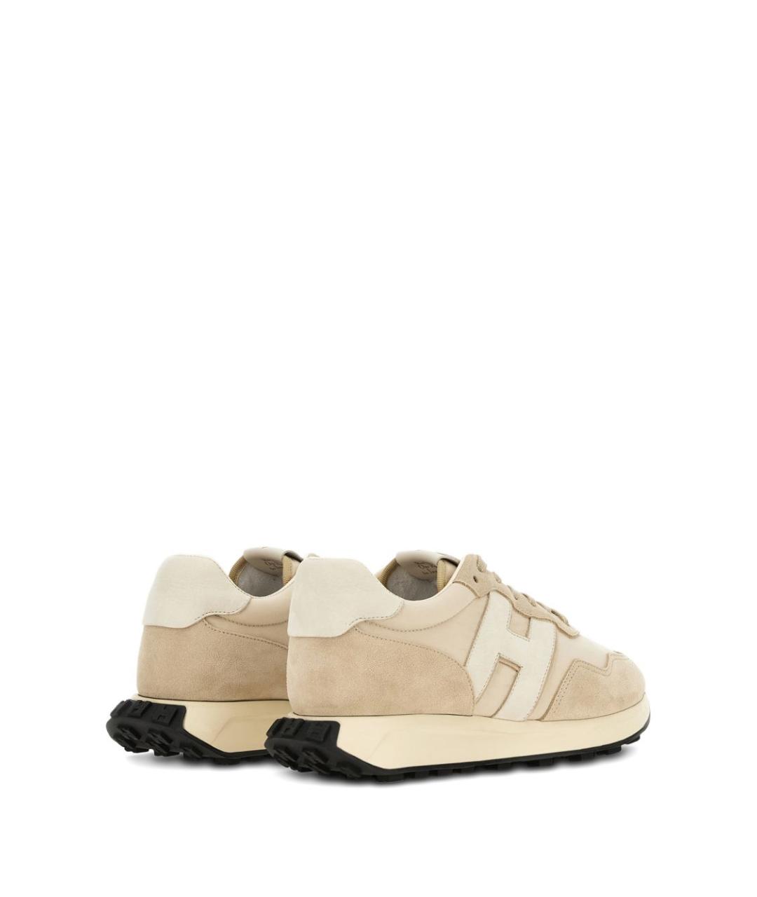 HOGAN Бежевые замшевые низкие кроссовки / кеды, фото 3