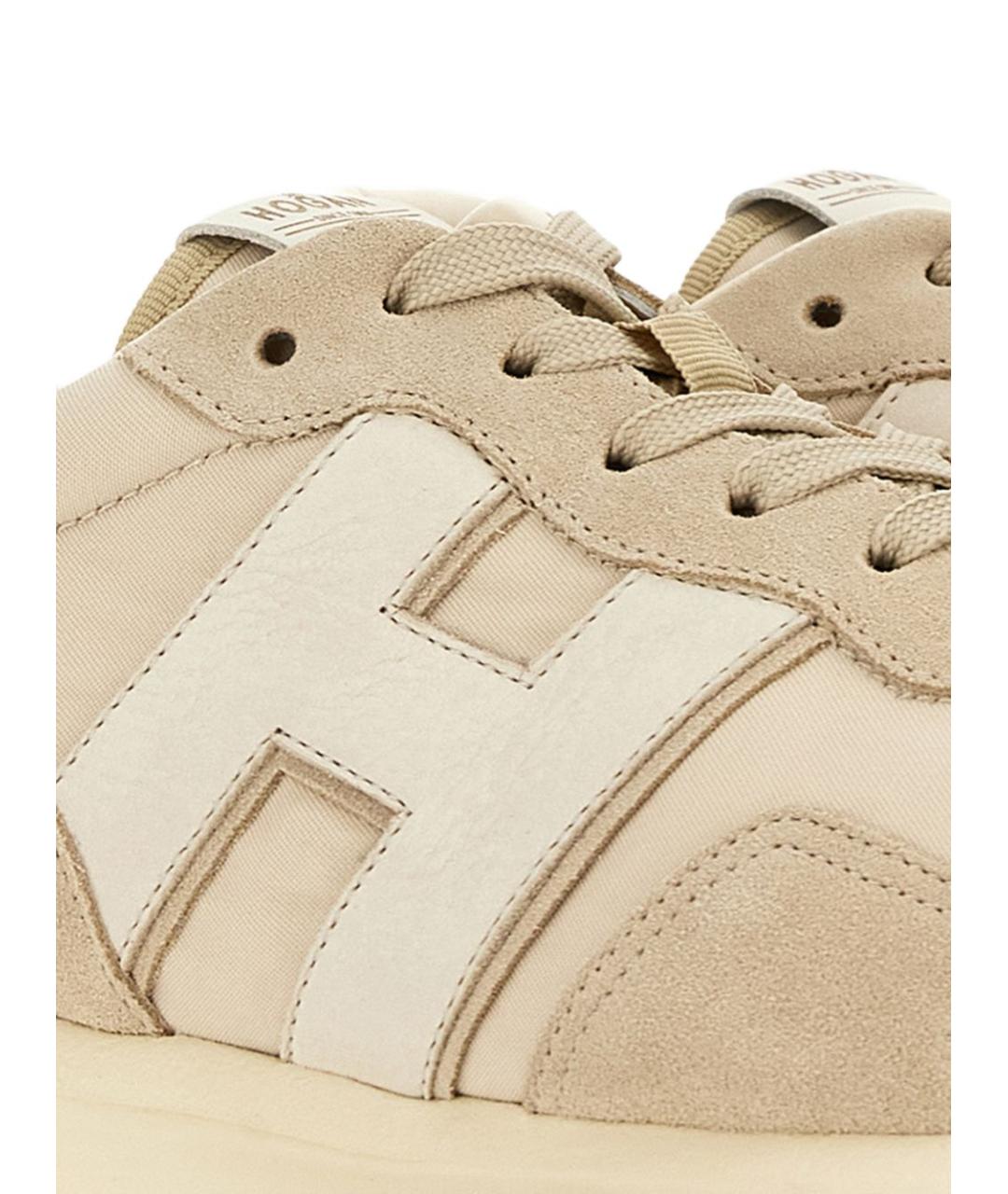 HOGAN Бежевые замшевые низкие кроссовки / кеды, фото 5