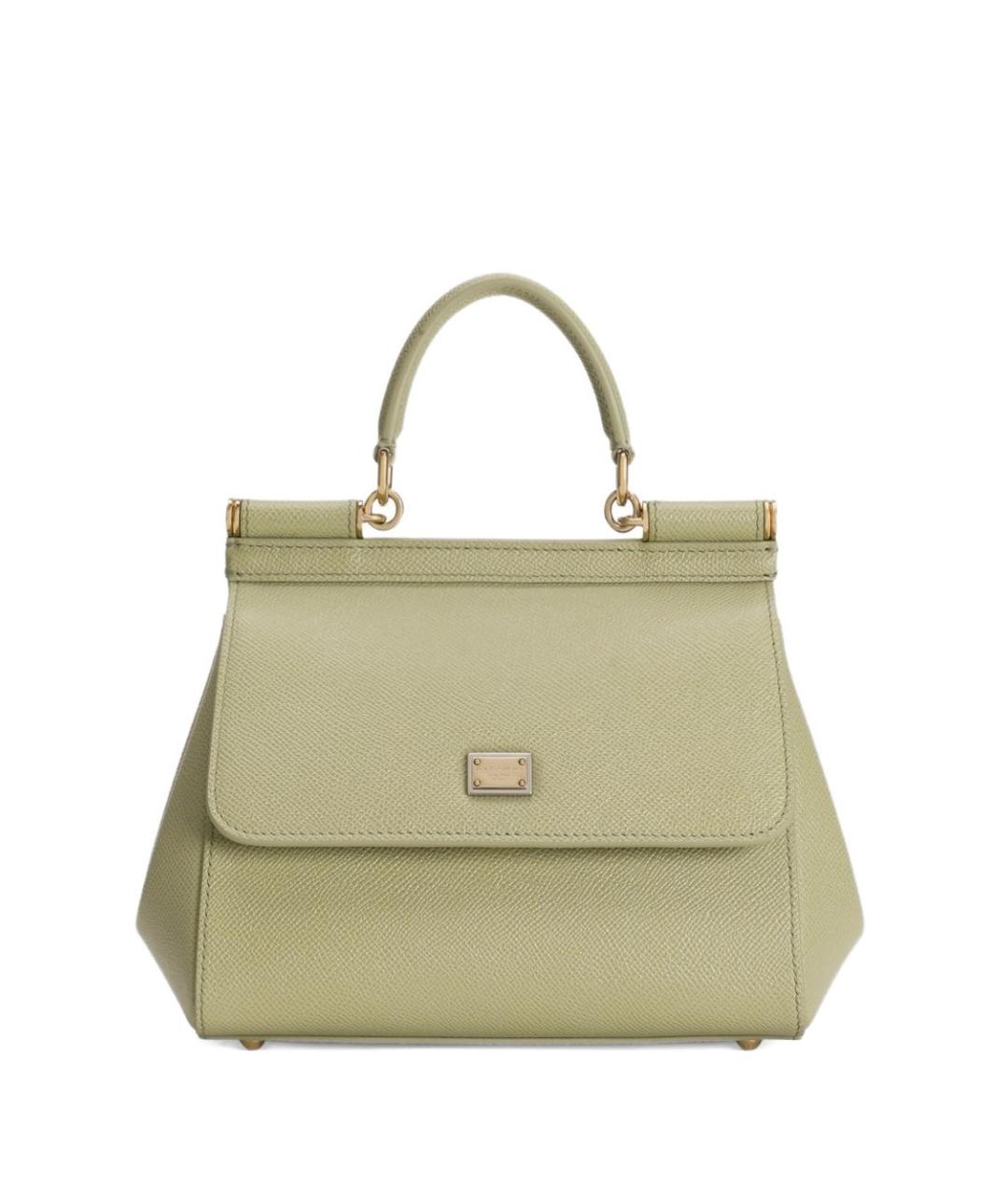 DOLCE&GABBANA Зеленая кожаная сумка тоут, фото 1