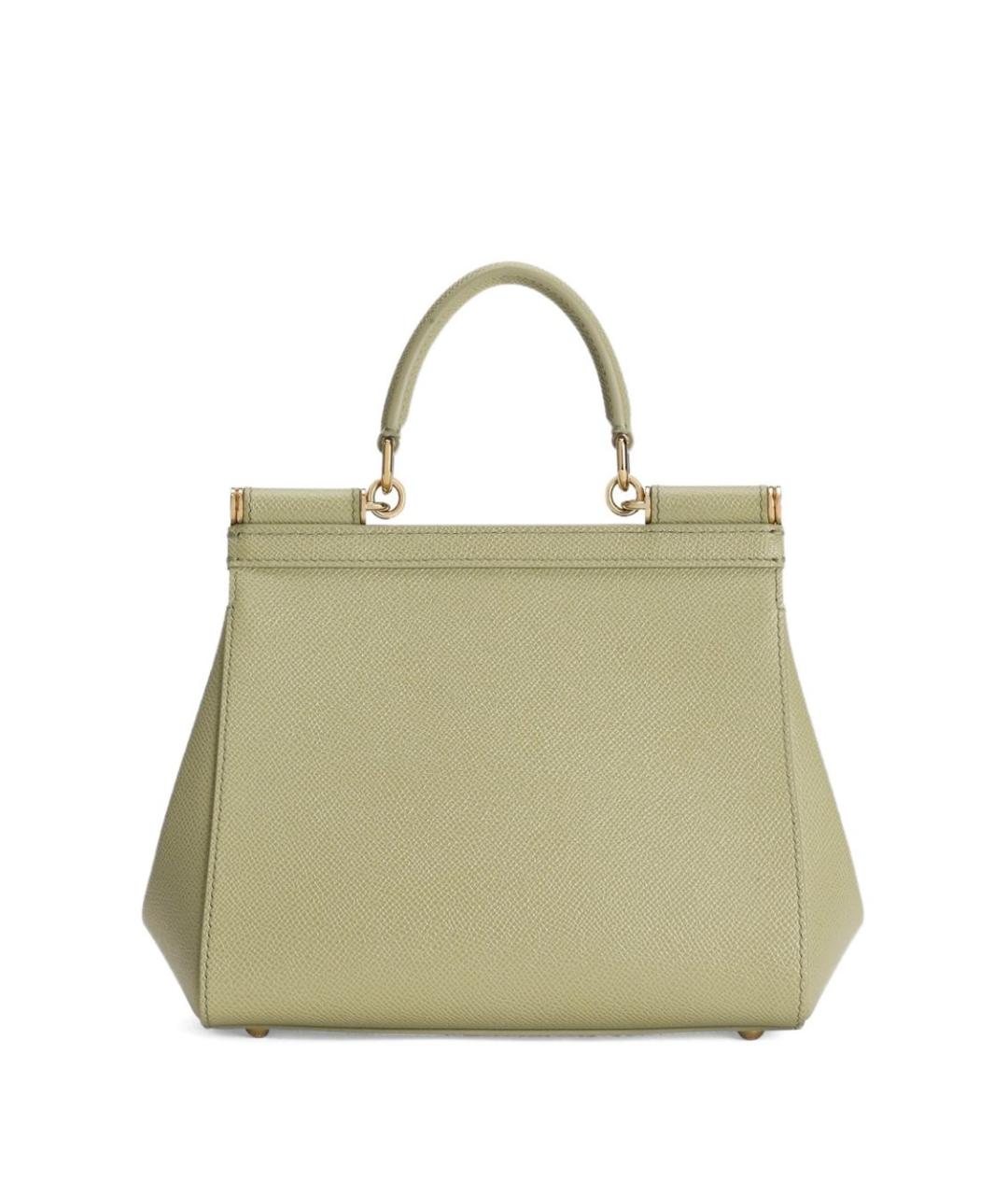 DOLCE&GABBANA Зеленая кожаная сумка тоут, фото 2