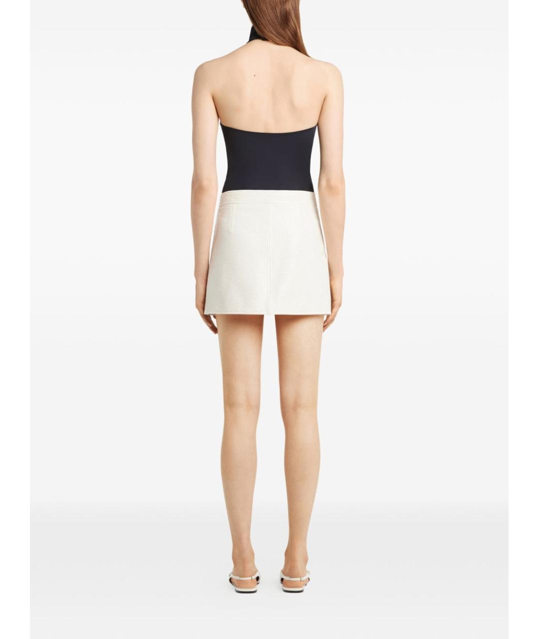 COURREGES Белая хлопковая юбка мини, фото 3