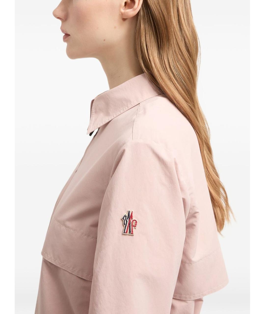 MONCLER GRENOBLE Розовая полиэстеровая куртка, фото 4