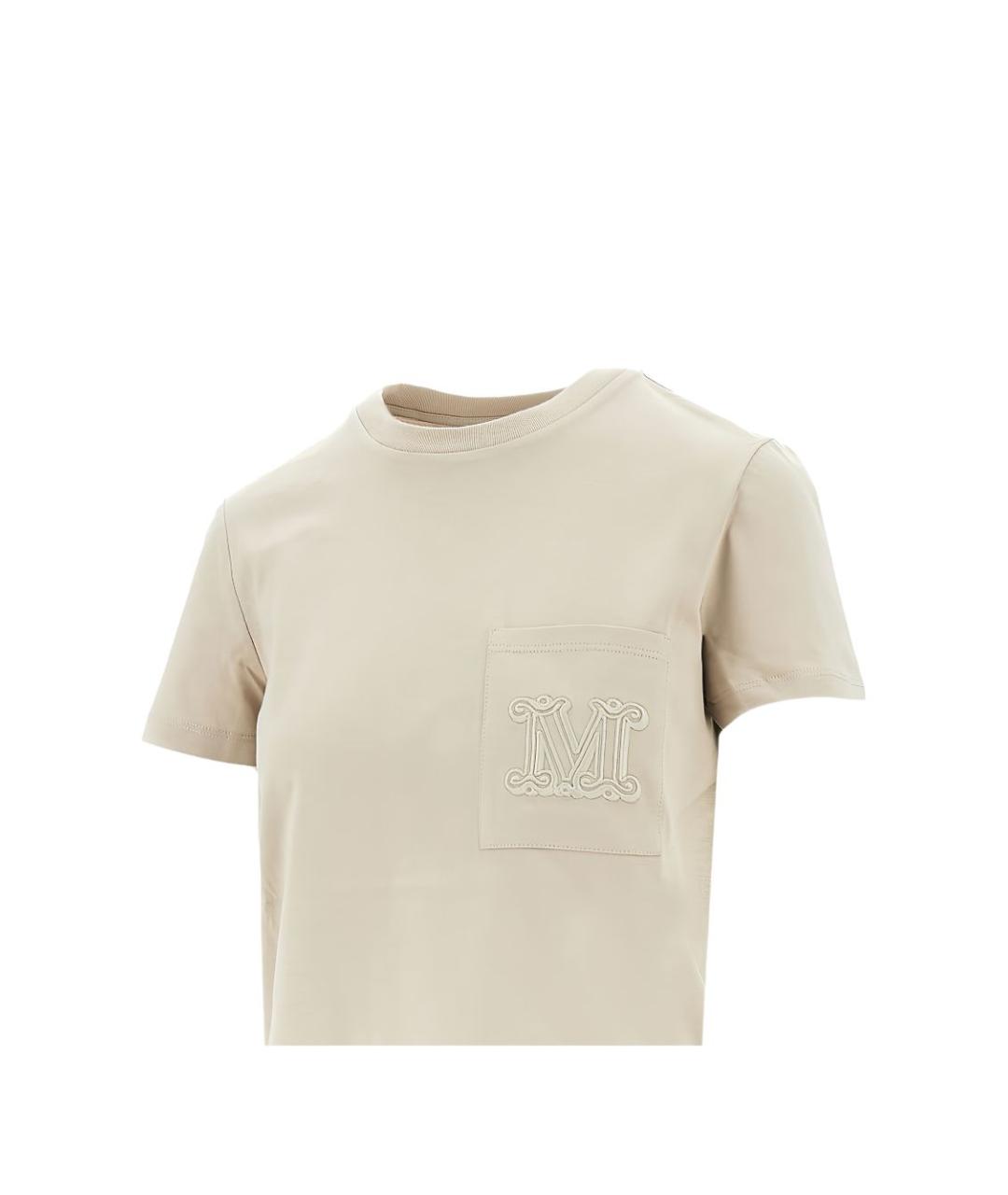 MAX MARA Бежевая хлопковая майка, фото 2