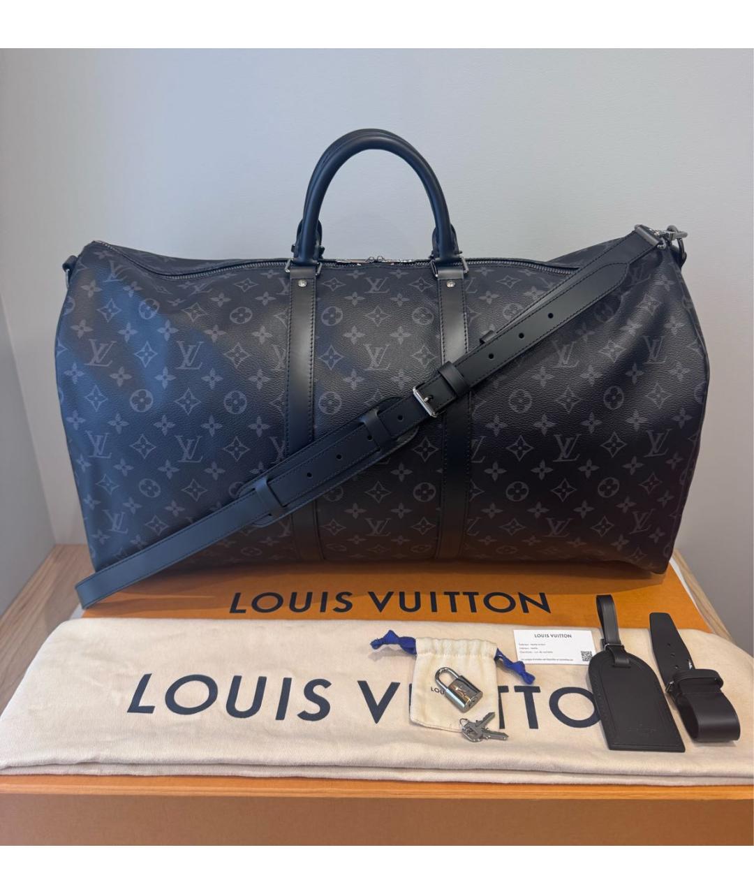 LOUIS VUITTON Черная дорожная/спортивная сумка, фото 9