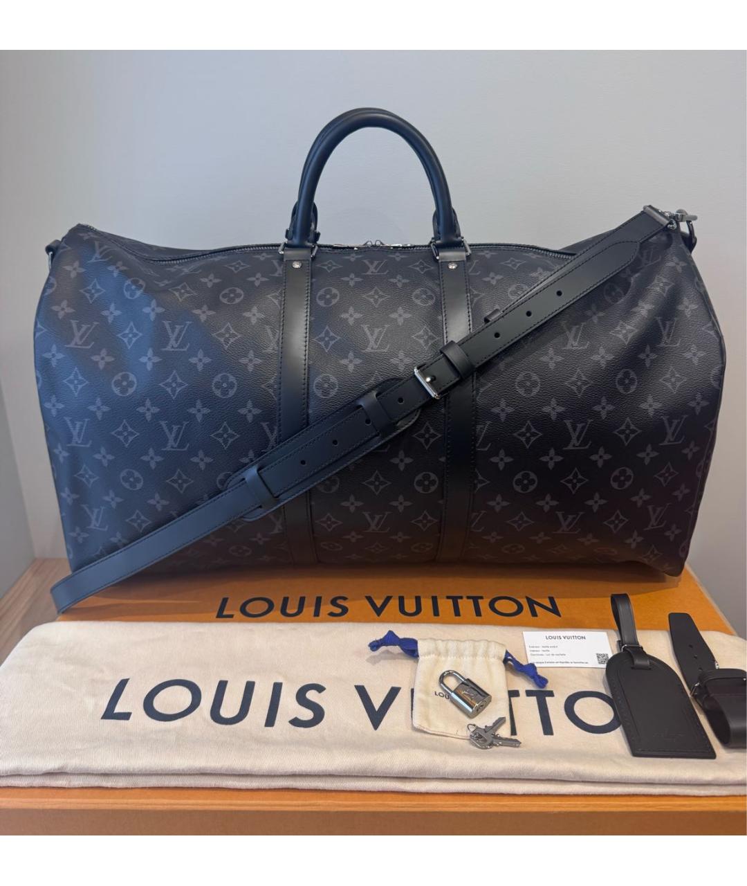 LOUIS VUITTON Черная дорожная/спортивная сумка, фото 2