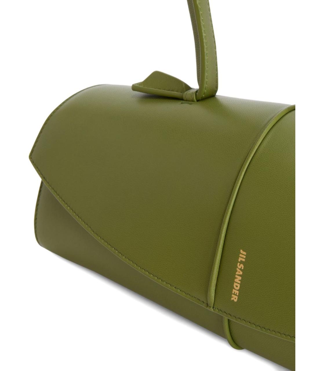JIL SANDER Зеленая кожаная сумка тоут, фото 2