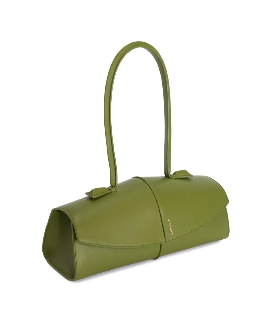 JIL SANDER Зеленая кожаная сумка тоут, фото 3