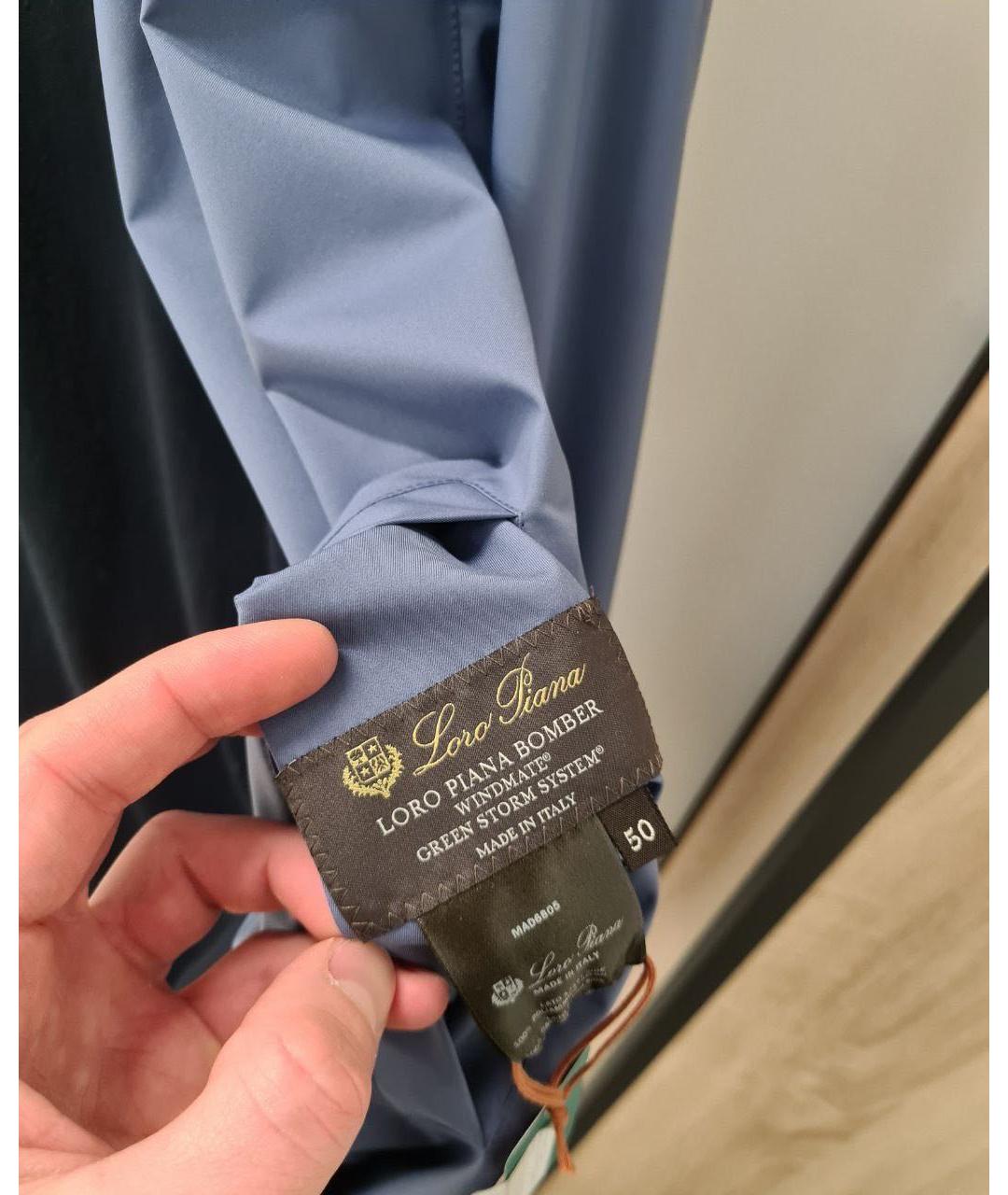 LORO PIANA Синяя полиамидовая куртка, фото 4