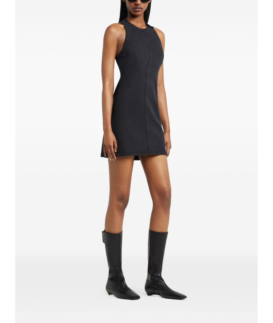 COURREGES Черное хлопковое повседневное платье, фото 2