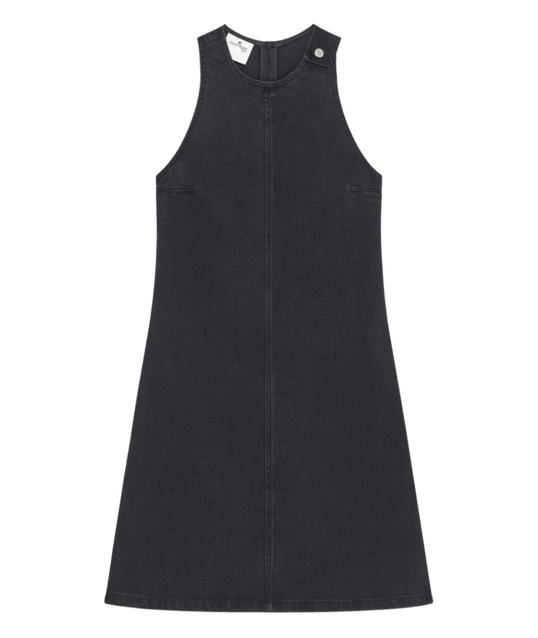 COURREGES Черное хлопковое повседневное платье, фото 1