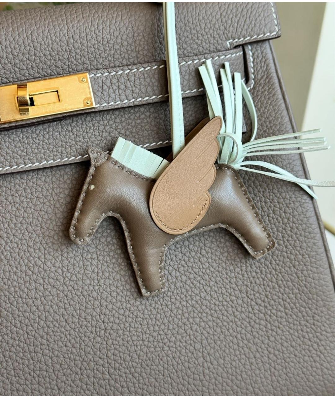 HERMES Бежевый брелок, фото 6