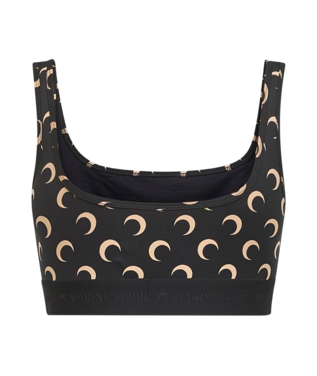 MARINE SERRE Черная синтетическая майка, фото 2