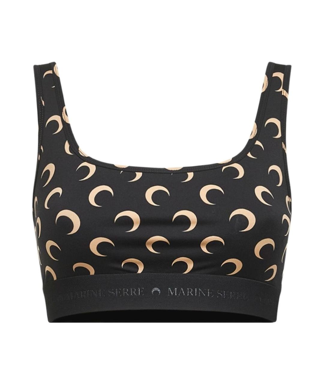 MARINE SERRE Черная синтетическая майка, фото 1
