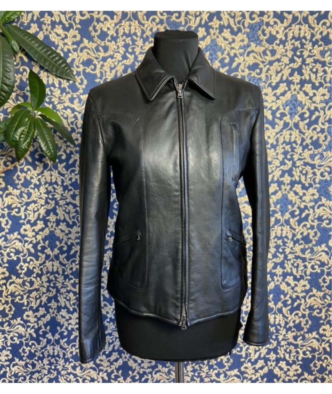 ARMANI JEANS Черная кожаная куртка, фото 7