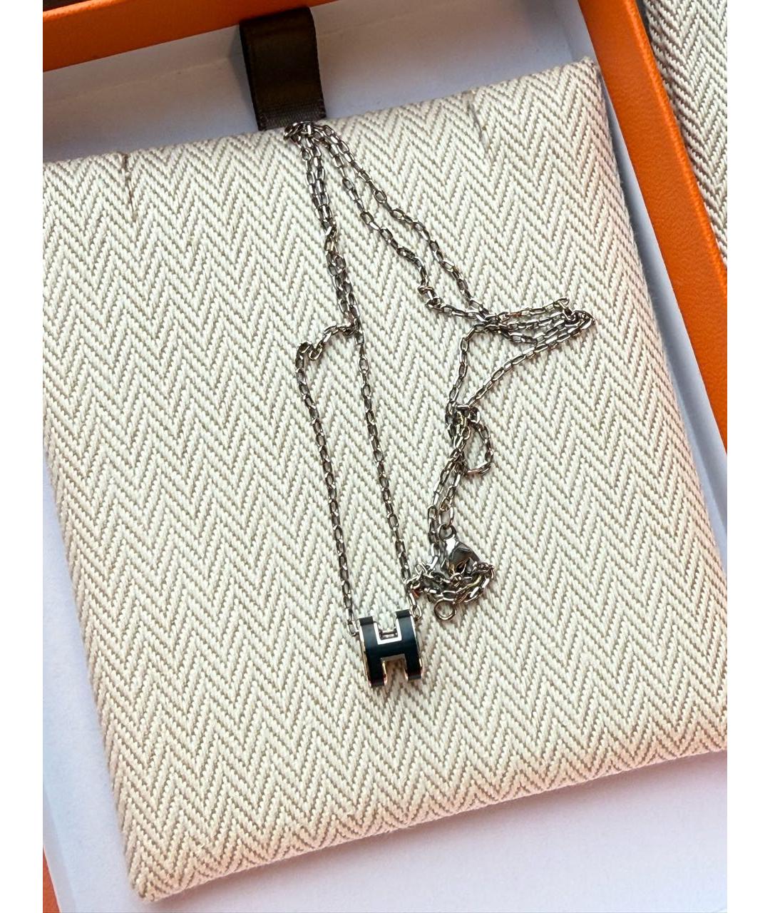 HERMES Черная металлическая подвеска, фото 5