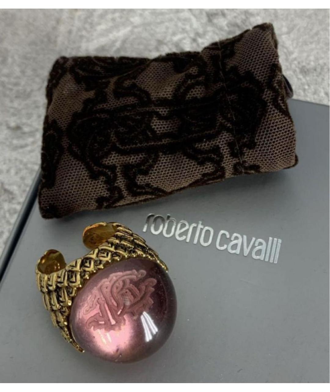 ROBERTO CAVALLI Розовое металлическое кольцо, фото 4
