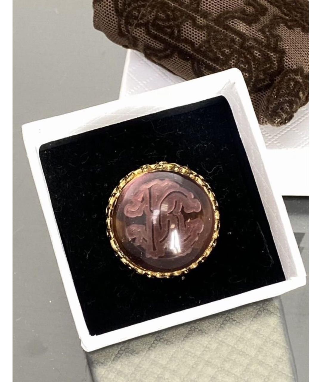 ROBERTO CAVALLI Розовое металлическое кольцо, фото 5