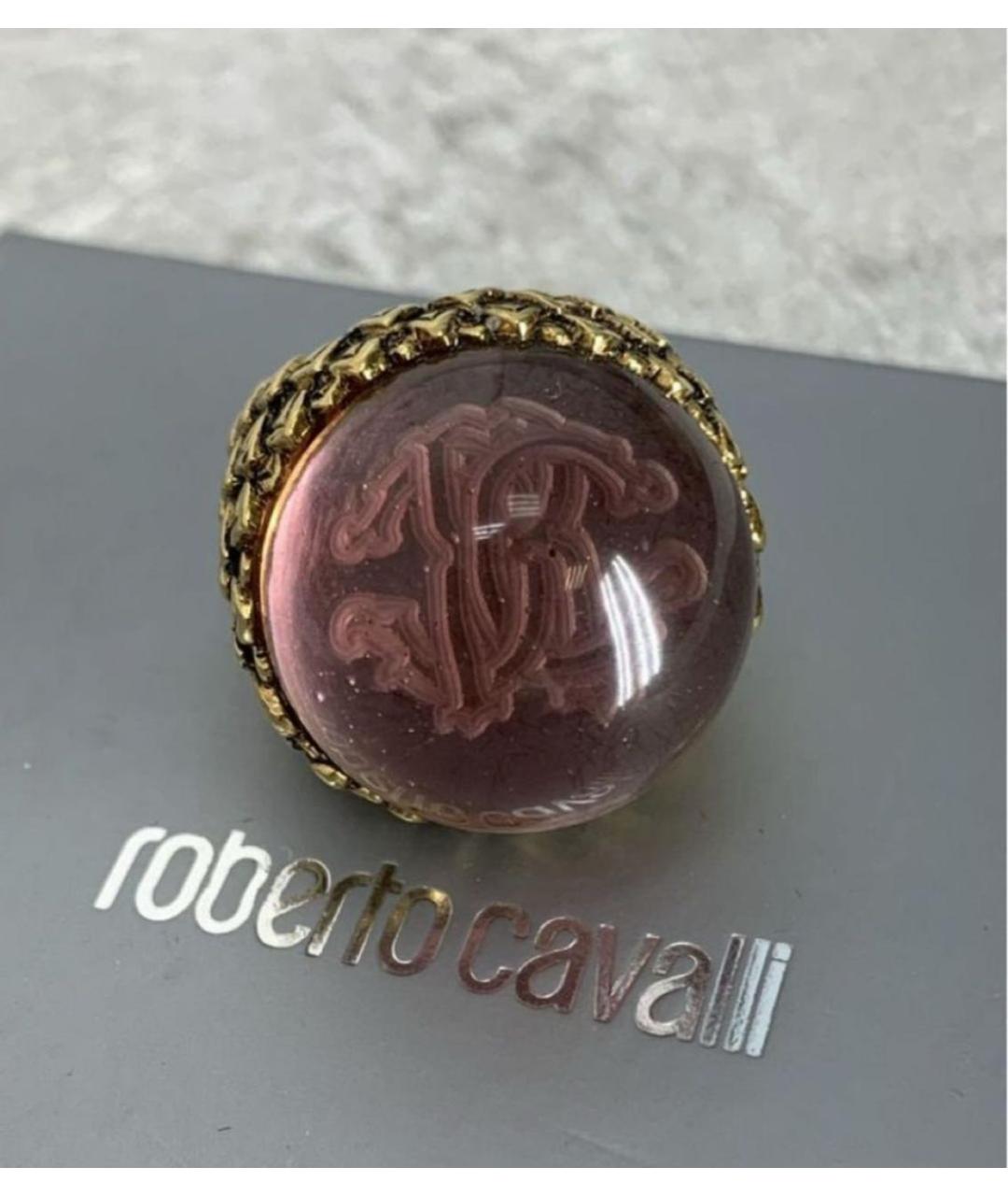 ROBERTO CAVALLI Розовое металлическое кольцо, фото 2
