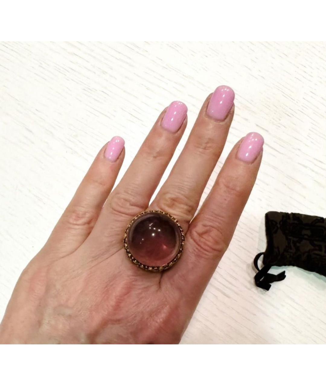 ROBERTO CAVALLI Розовое металлическое кольцо, фото 6