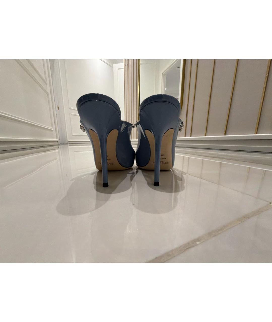 JIMMY CHOO Голубые туфли из лакированной кожи, фото 4