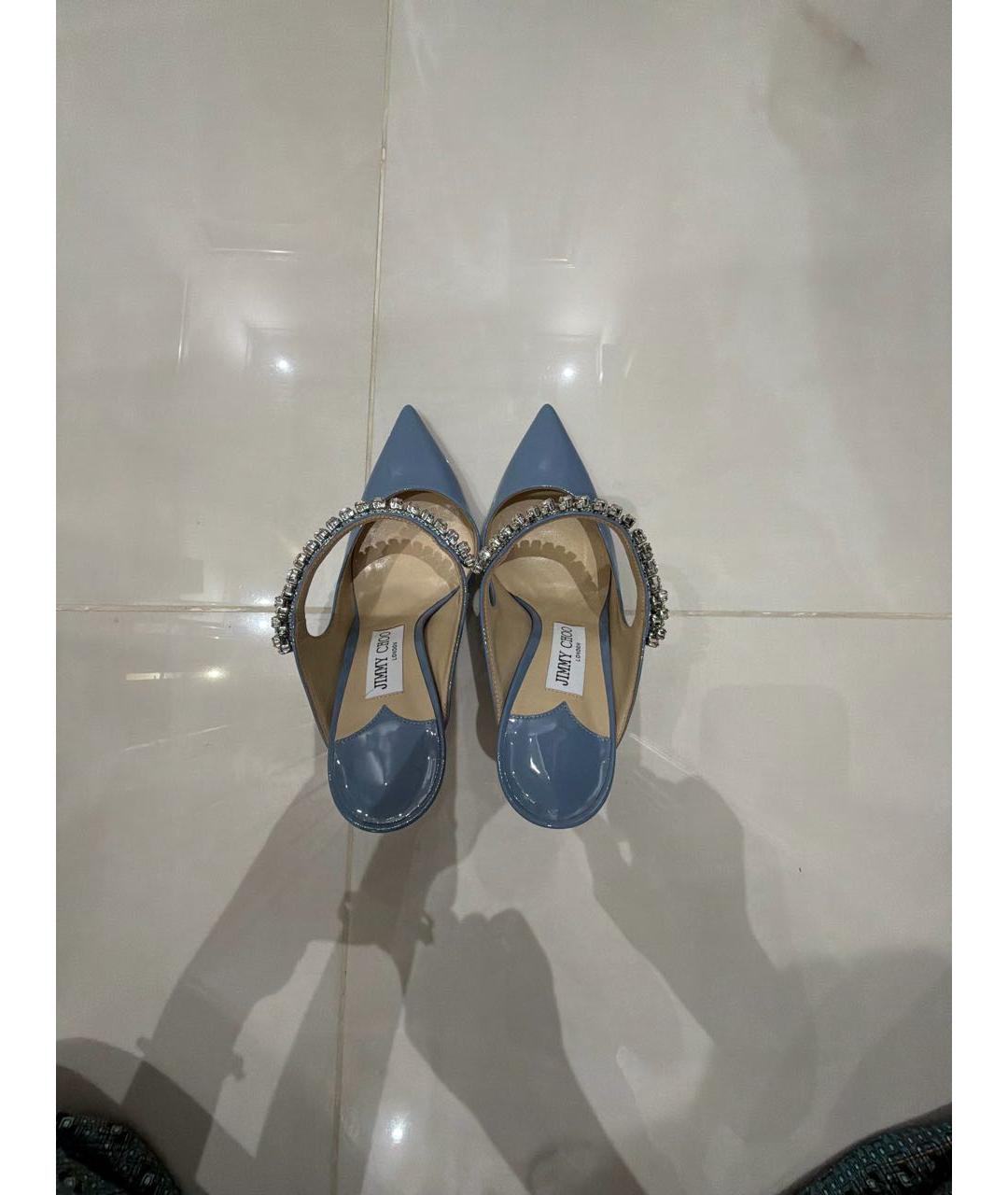 JIMMY CHOO Голубые туфли из лакированной кожи, фото 3