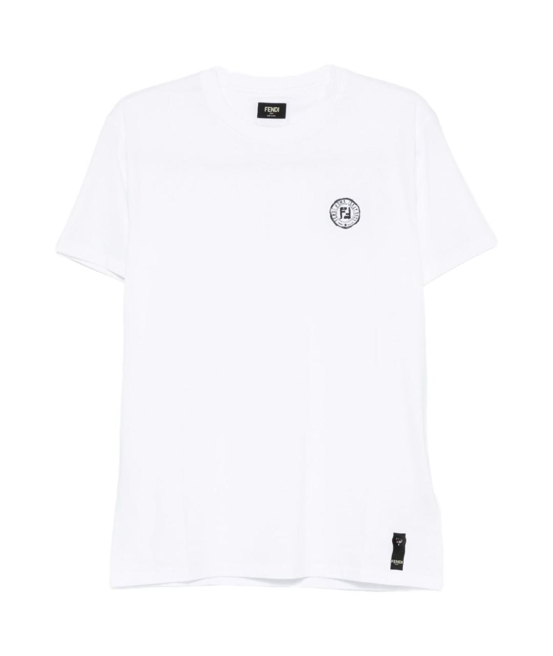 FENDI Белая хлопковая футболка, фото 1