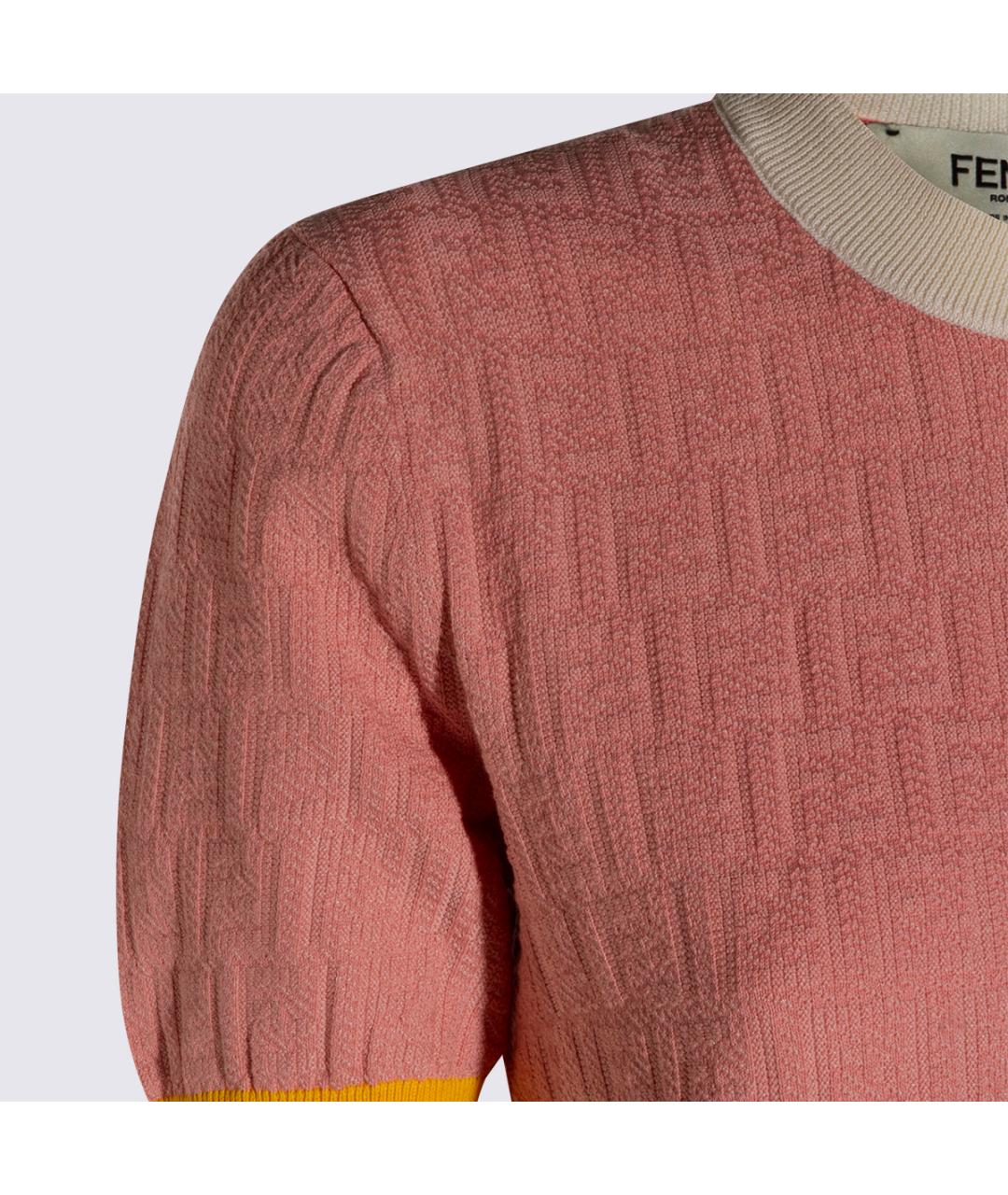 FENDI Розовый хлопковый джемпер / свитер, фото 3
