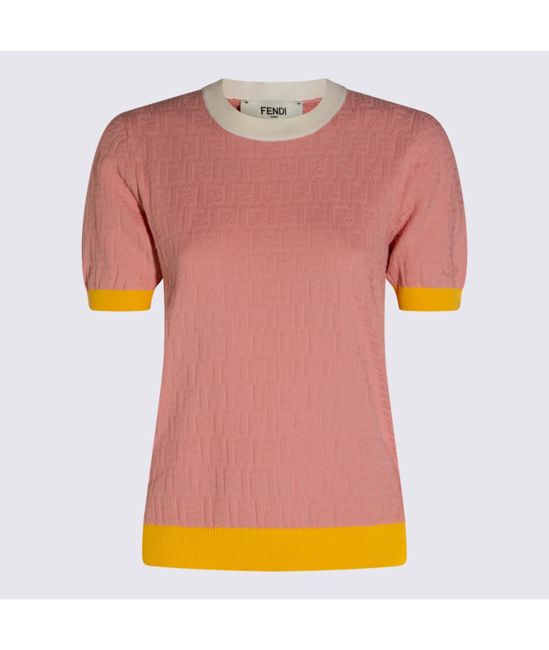 FENDI Розовый хлопковый джемпер / свитер, фото 5