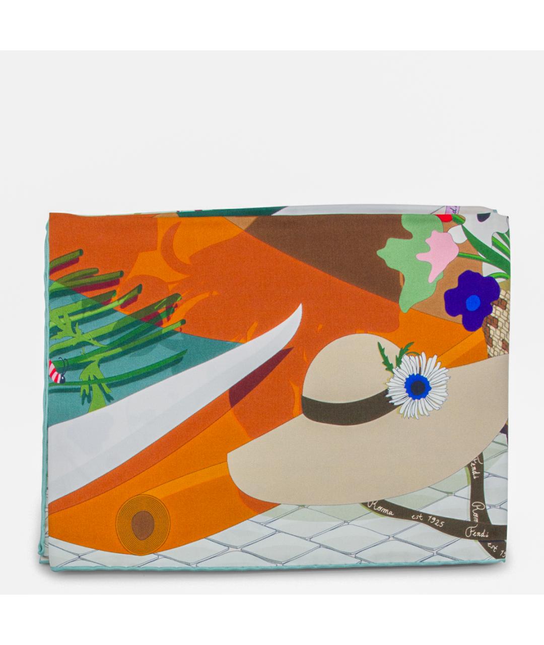 FENDI Мульти шелковый шарф, фото 2