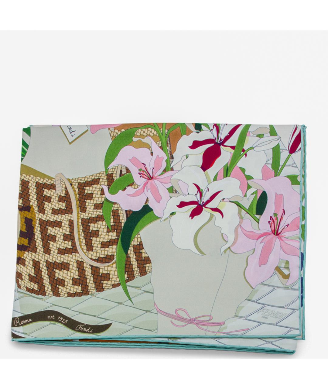 FENDI Мульти шелковый шарф, фото 4