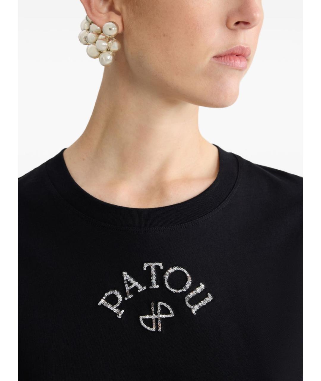 PATOU Черная хлопковая футболка, фото 3