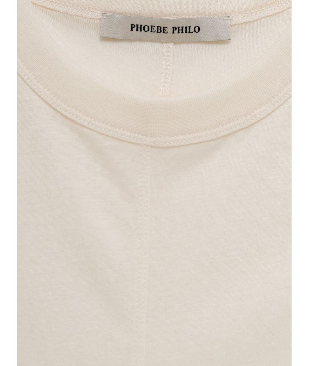 PHOEBE PHILO Бежевая хлопковая майка, фото 2