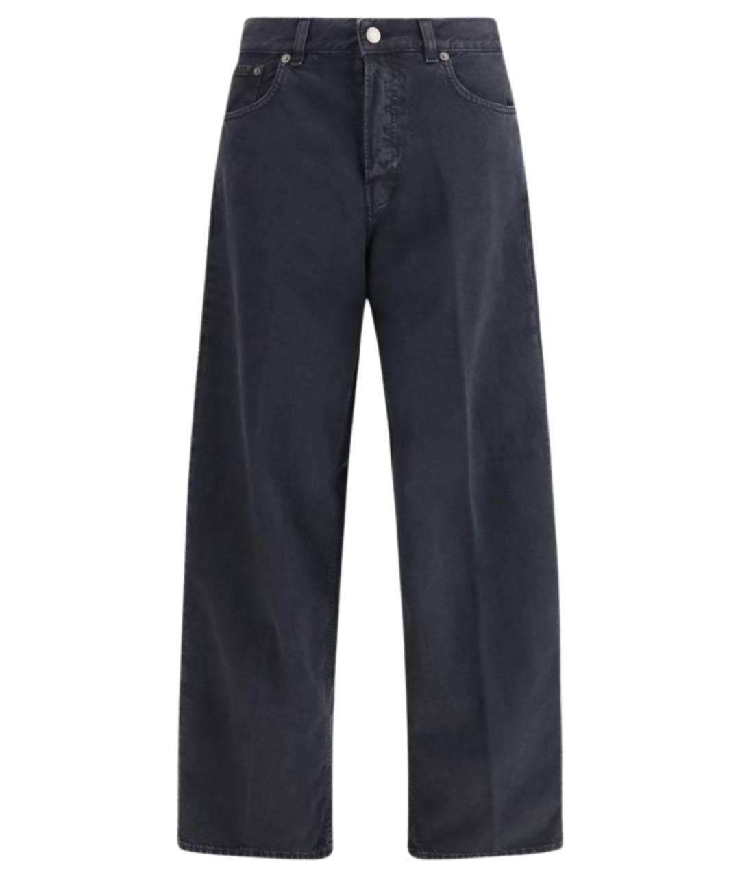 HAIKURE Черные хлопковые прямые джинсы, фото 1