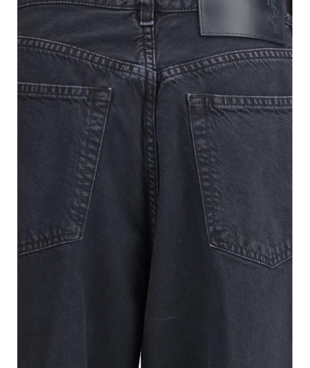 HAIKURE Черные хлопковые прямые джинсы, фото 2