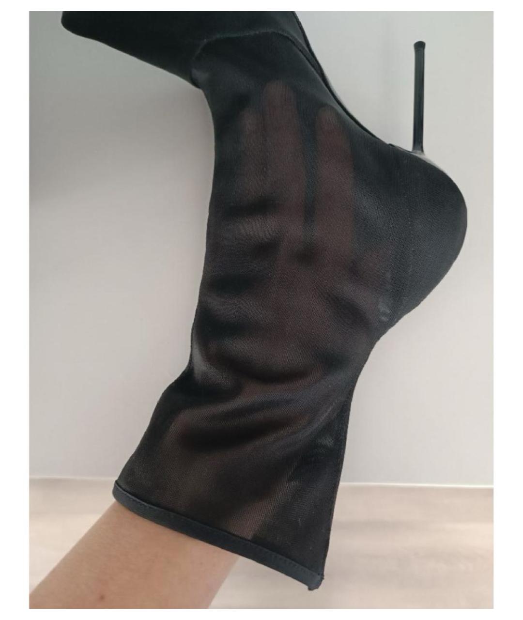 PARIS TEXAS Черные текстильные полусапоги, фото 5