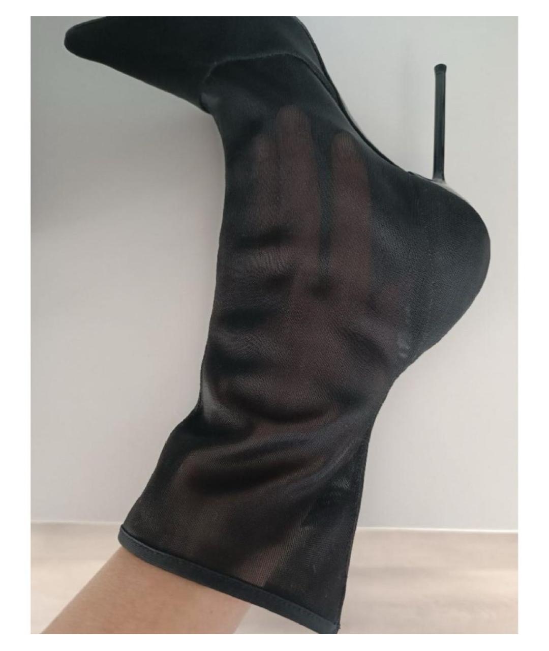 PARIS TEXAS Черные текстильные полусапоги, фото 6