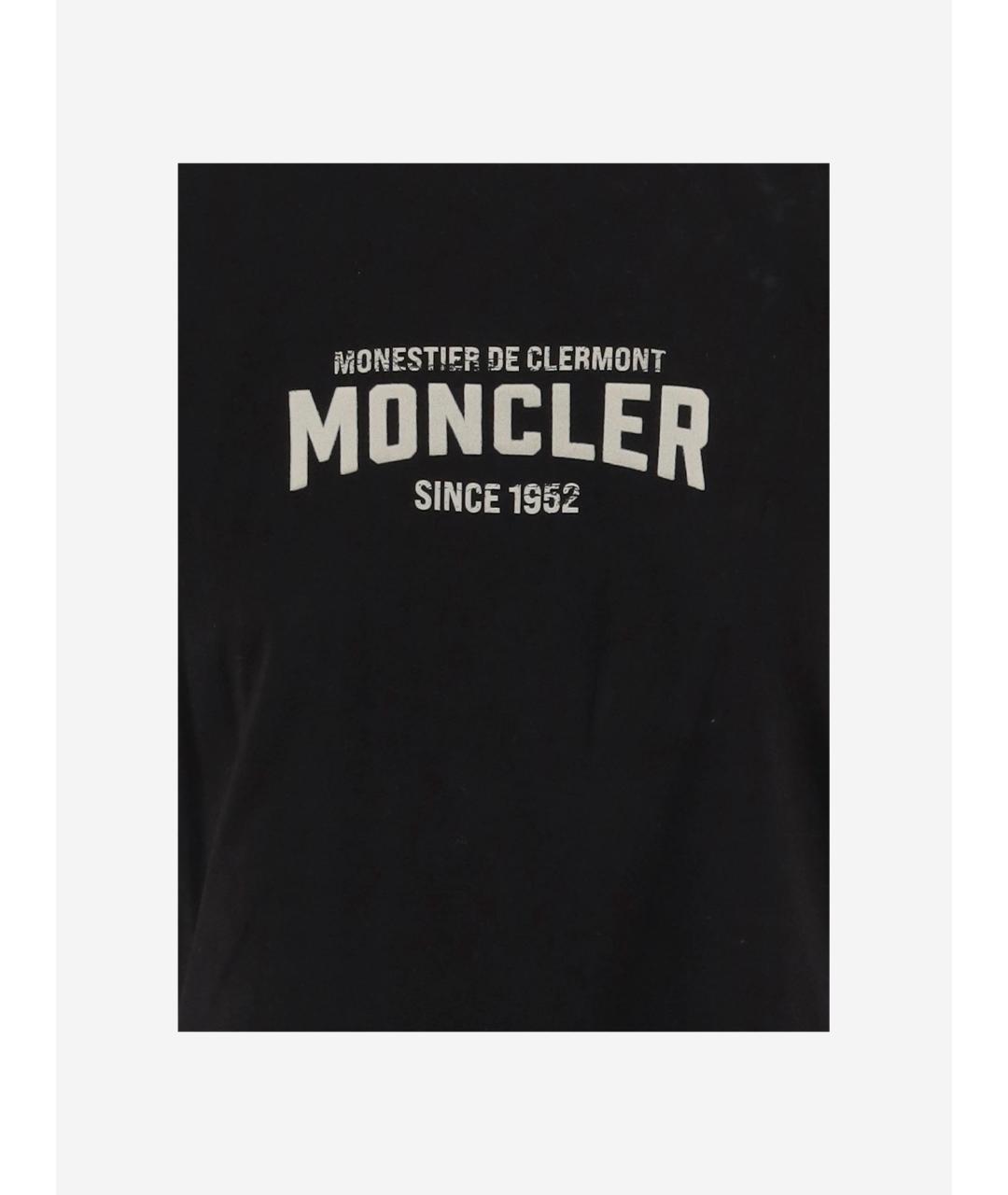 MONCLER Черная хлопковая футболка, фото 3