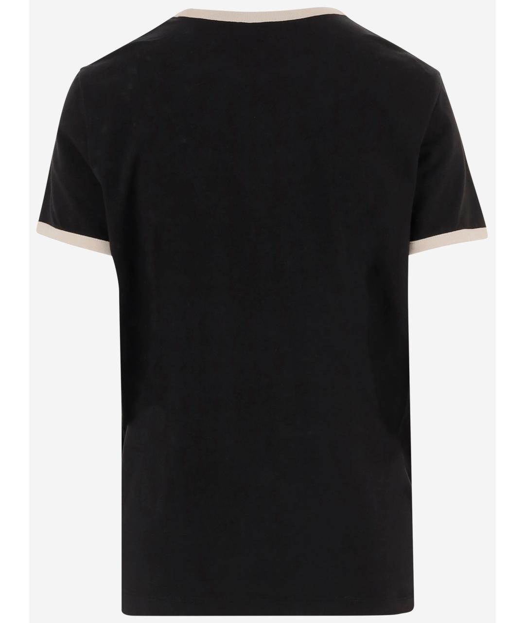 MONCLER Черная хлопковая футболка, фото 2